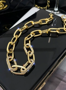 欧美时尚粗链条锁骨链