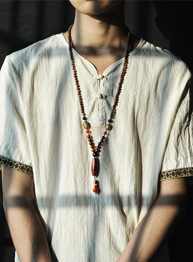 男女长款复古衬衣服装挂坠项链