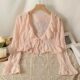 ເສື້ອຢືດສັ້ນ shawl blouse