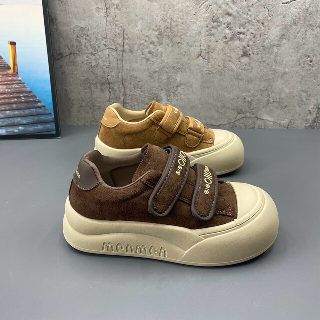 Thick-soled white shoes for women 2025 popular autumn Velcro women's shoes biscuit shoes increased student casual bread shoes