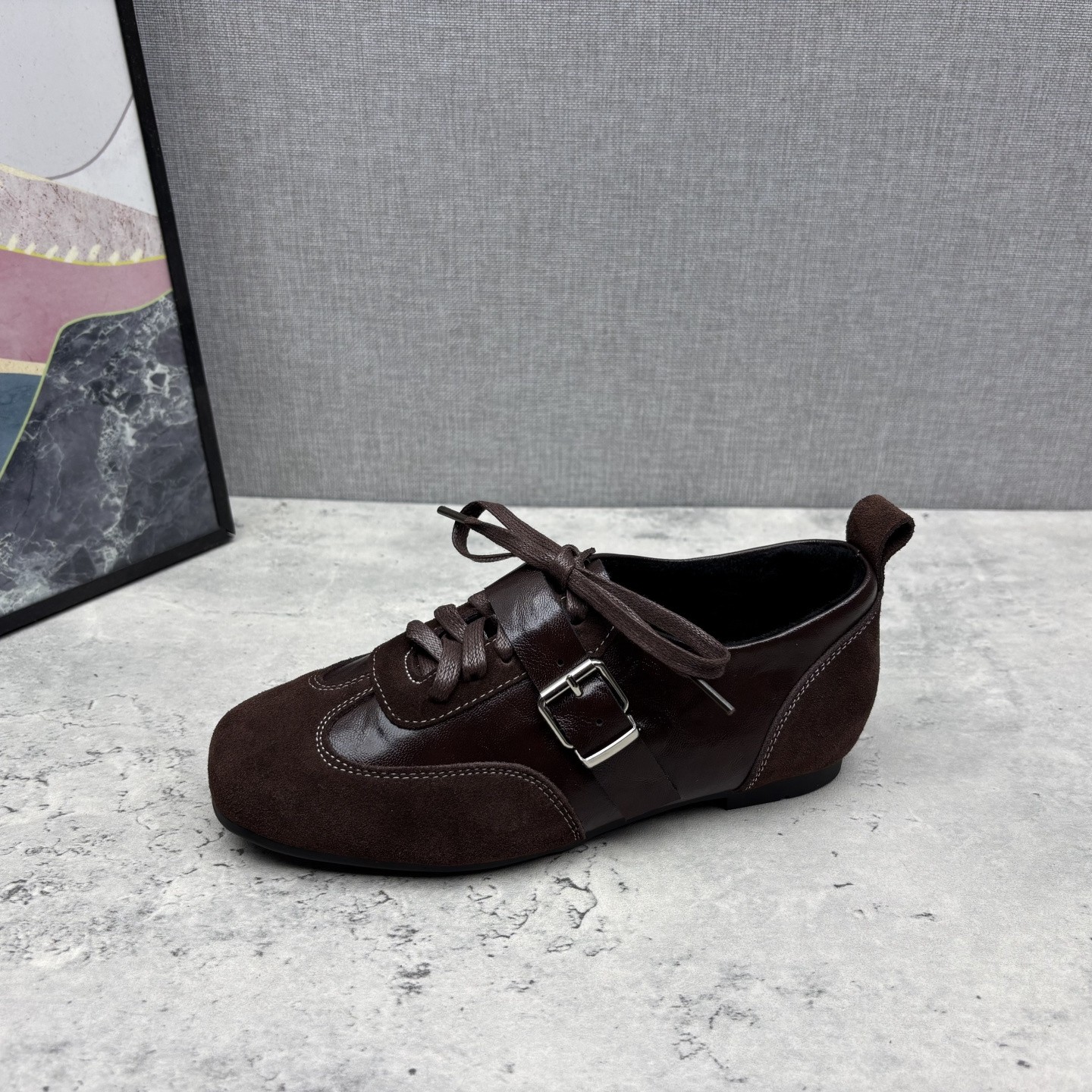 工厂撤柜处理2025秋冬季新款真皮圆头系带加绒深口德训鞋羊皮女鞋,淘宝优惠券,粉丝福利购,淘宝优惠卷