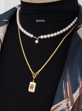 RUKL珍珠素链强光项链施家奥地利