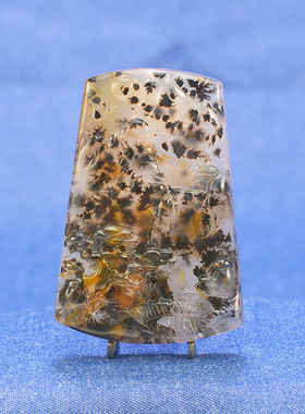 海洋玉髓水草玛瑙吊坠山水牌挂件