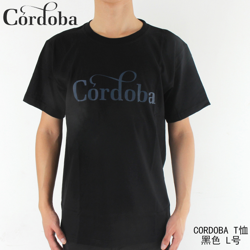 Cordoba T恤短袖男女款圆领宽松休闲上衣黑色夏装修身宽松夏季 - 图0