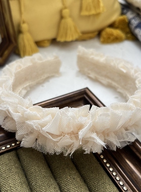 外贸高档钉珠布艺棉麻丝绒格纹打结蝴蝶结女童女孩发箍头箍发饰品