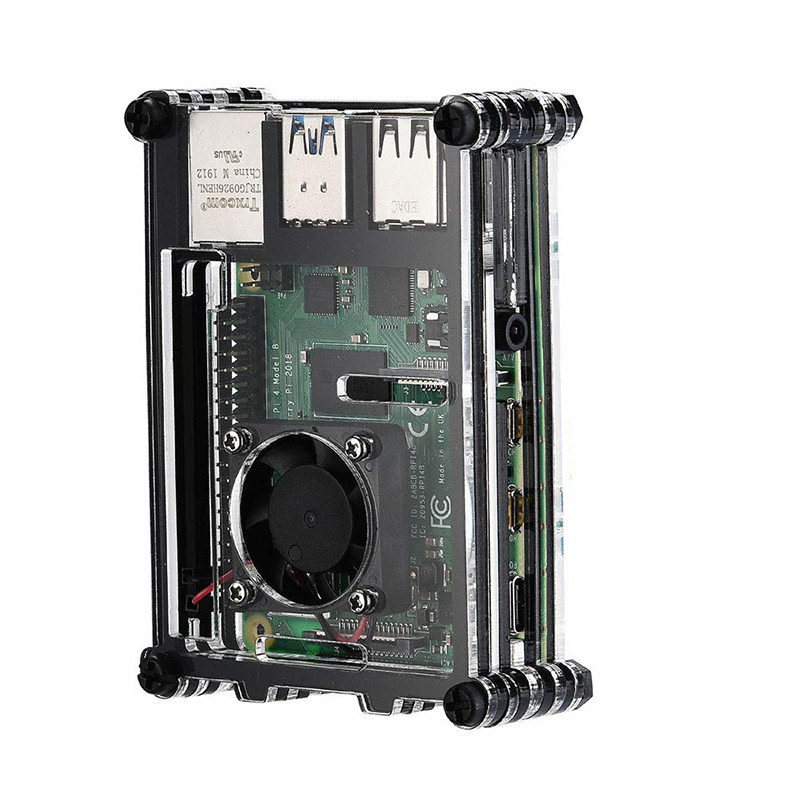 树莓派4B 9层亚克力外壳 透明间黑撞色机箱+散热风扇+散热片 套装,淘宝优惠券,粉丝福利购,淘宝优惠卷
