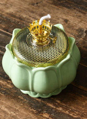 供奉灯长明灯佛前灯植物油陶瓷供灯佛灯家用煤油佛具用品