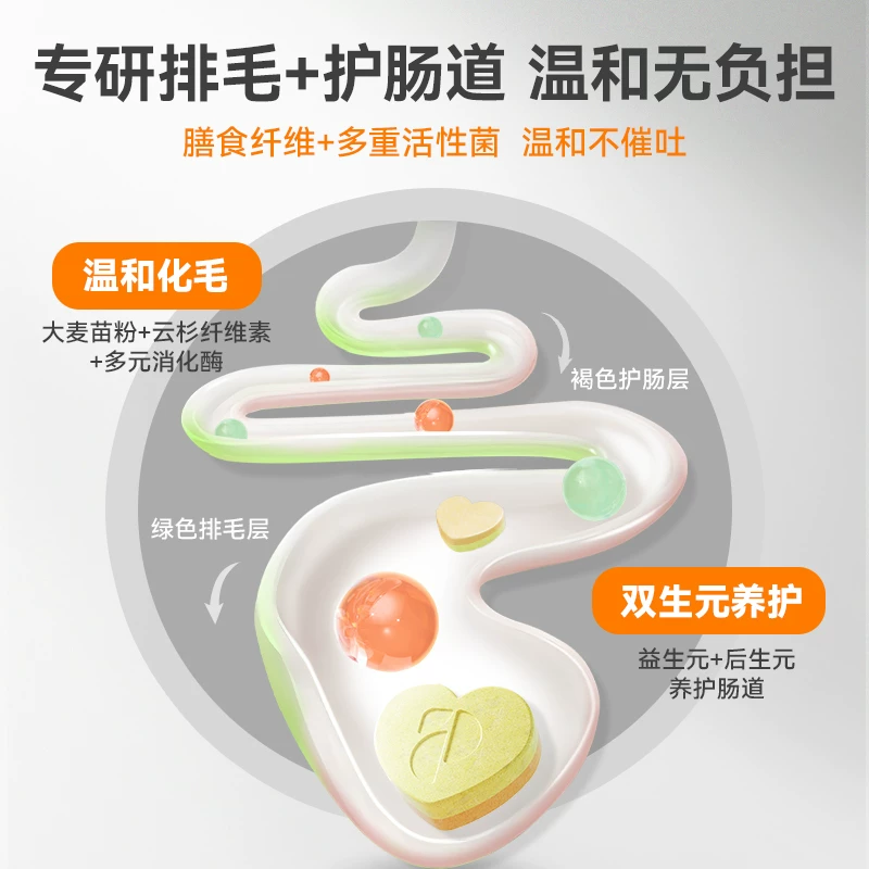 普安特 [双色化毛球片猫草片化毛球猫咪专用猫咪化毛排毛去毛吐毛球]