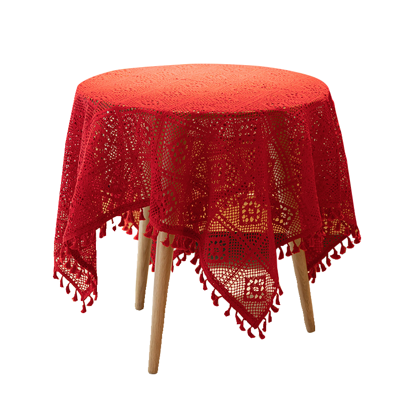 新年喜庆红镂空流苏桌布茶几餐桌床头柜盖巾婚礼婚庆节日搭配台布,淘宝优惠券,粉丝福利购,淘宝优惠卷