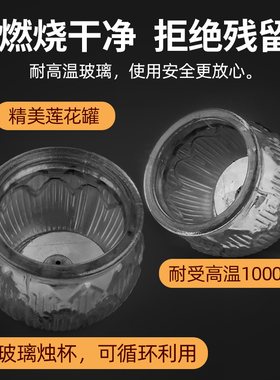 平口莲花酥油灯自在园玻璃蜡烛