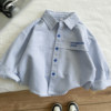 Pure cotton boys' shirts, spring and autumn casual tops, thin jackets
