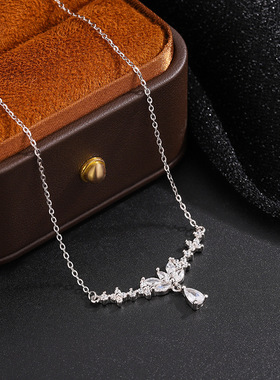 帝丰s999纯银水滴樱花锁骨链