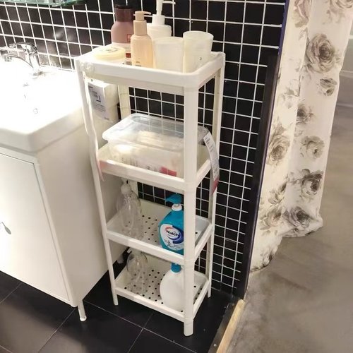 维灰恩浴室置物架可移动小推车储物架厨房客厅卧室夹缝落地收纳架 - 图1