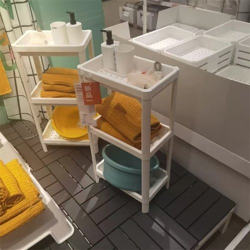 维灰恩浴室置物架可移动小推车储物架厨房客厅卧室夹缝落地收纳架 - 图0