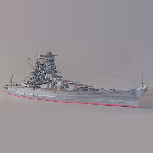 二战经典战舰系列 3D纸模型 1:250战列舰纸模型 - 图1
