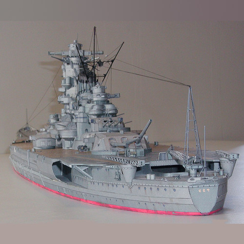二战经典战舰系列 3D纸模型 1:250战列舰纸模型 - 图0