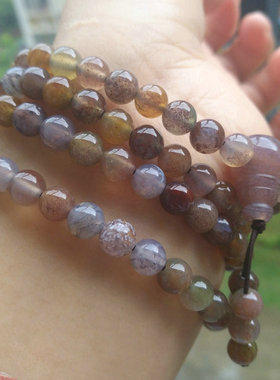 印尼珊瑚玉毫米紫红色菊花石佛珠