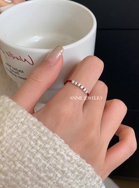 AnnieJewelry猫眼珠红绳戒指