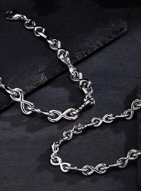 男钛钢简约8字无限循环手链百搭