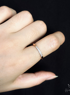 排钻戒指钛钢简约女玫瑰金食指戒