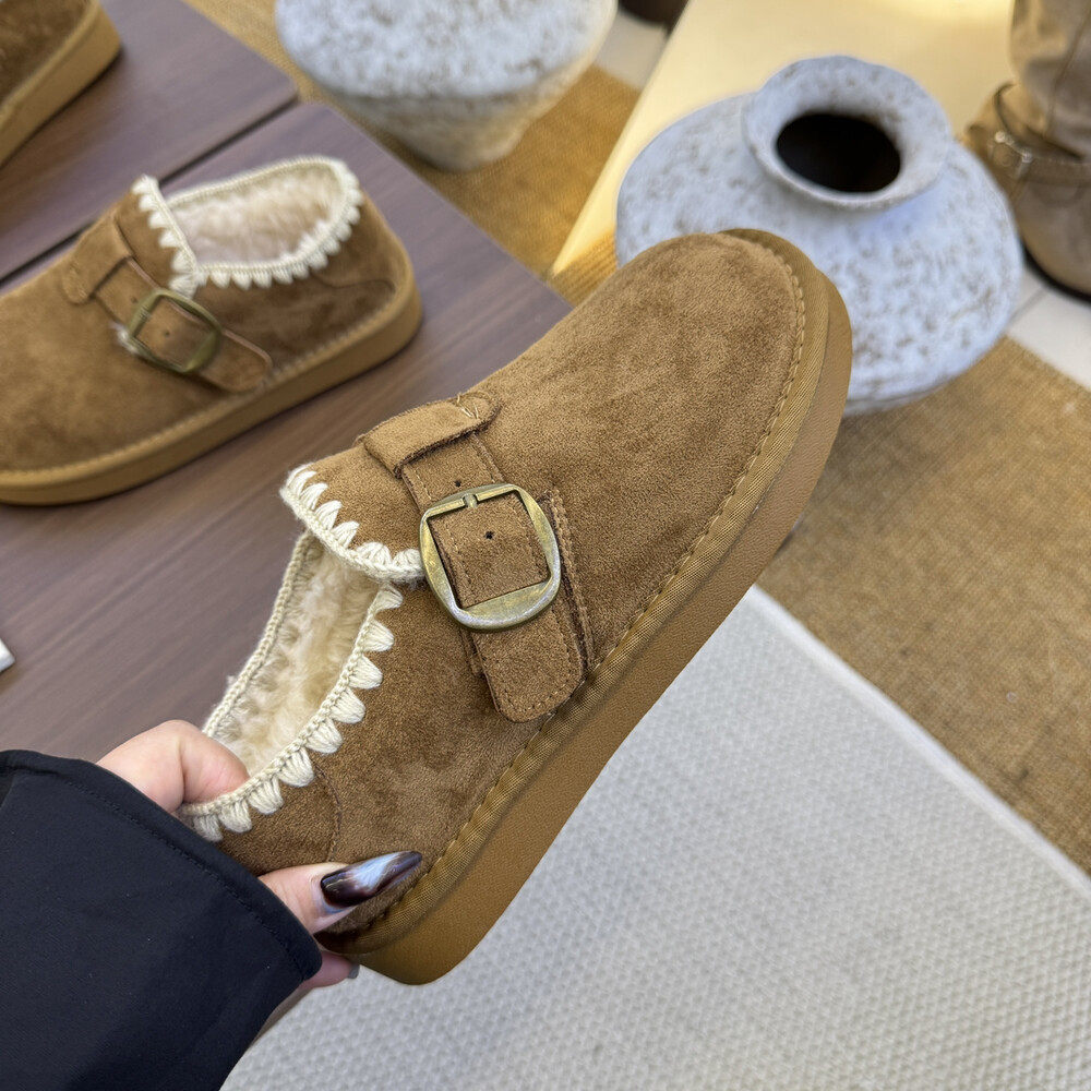 复古厚底加绒勃肯单鞋女外穿棉鞋2025冬新款保暖一脚蹬平底雪地靴,淘宝优惠券,粉丝福利购,淘宝优惠卷