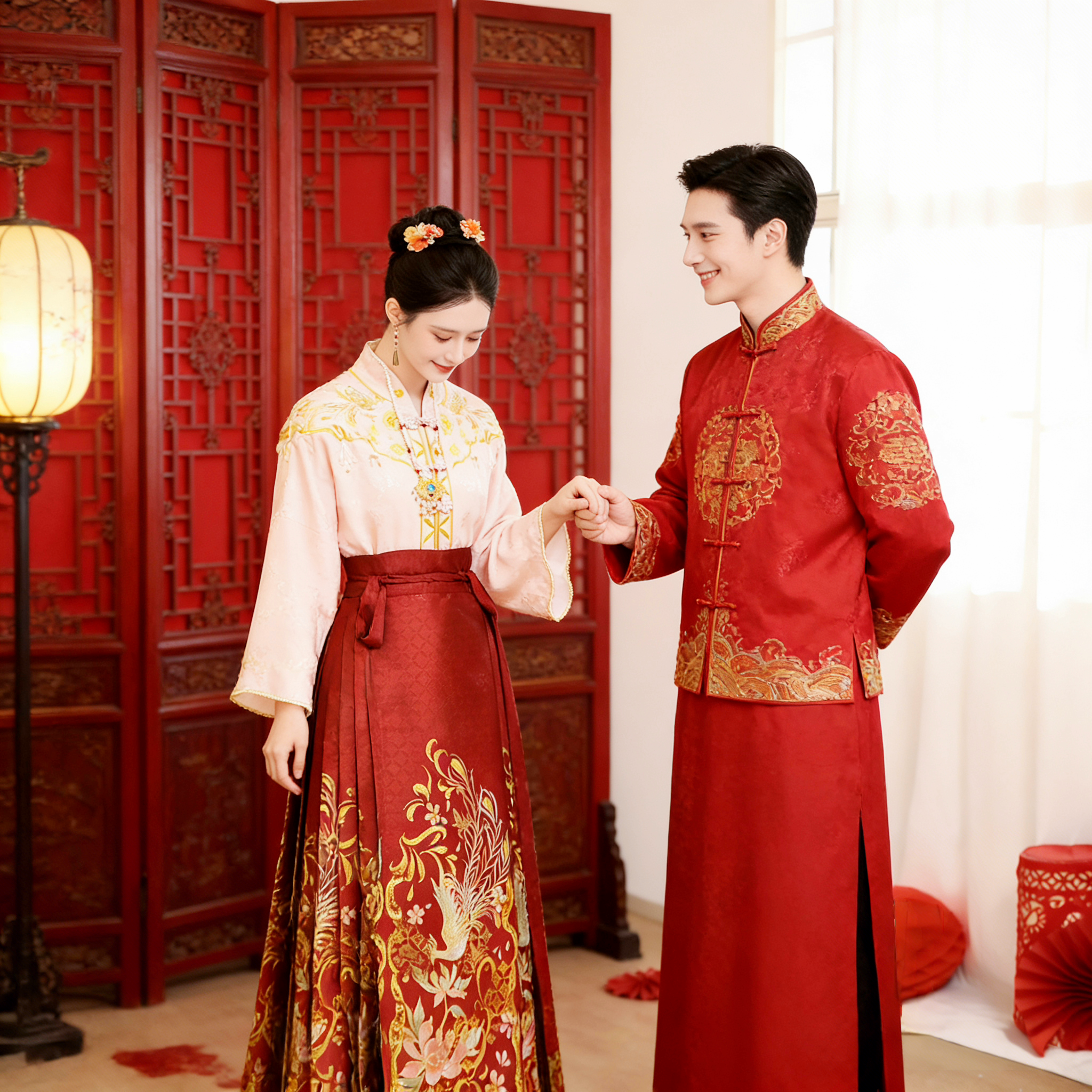 琴瑟和鸣大码敬酒服红色马面裙订婚汉服女刺绣织金新中式半身裙冬,淘宝优惠券,粉丝福利购,淘宝优惠卷