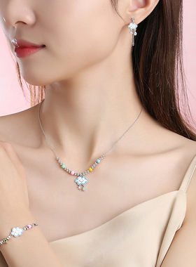 原创多巴胺云朵项链女纯银韩版小众设计网红夏季ins风锁骨链