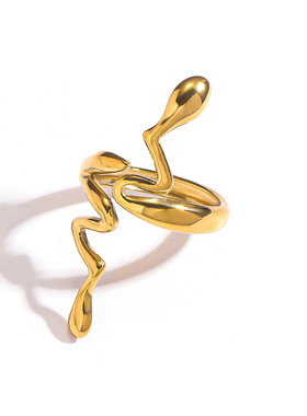 时尚热销不锈钢18k金开口戒指