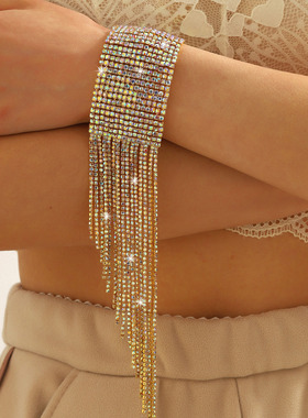 个性潮流嘻哈小众豹纹满钻手环