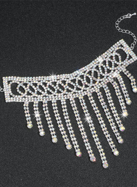 MYYA 个性夸张超闪宽边镂空AB水钻拉丁舞肚皮舞交谊舞国标舞手链