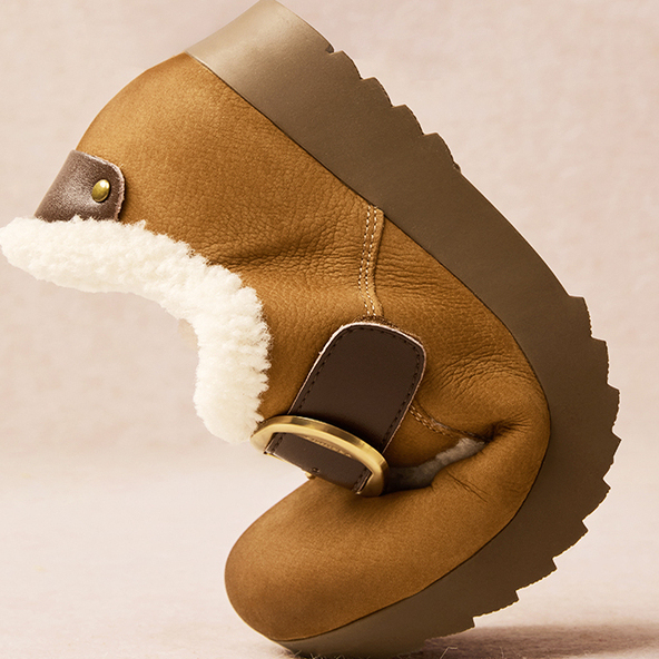 专柜正品天美意2025冬款女鞋厚底加绒勃肯毛毛鞋休闲短靴KK066DM5 - 图0