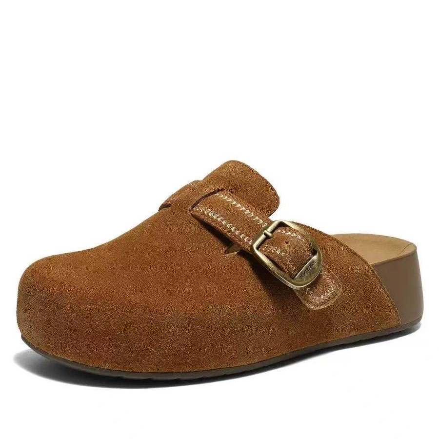 专柜正品百丽厚岛吐司2代勃肯鞋女2026春款增高包头拖鞋F3G1DAH6,淘宝优惠券,粉丝福利购,淘宝优惠卷