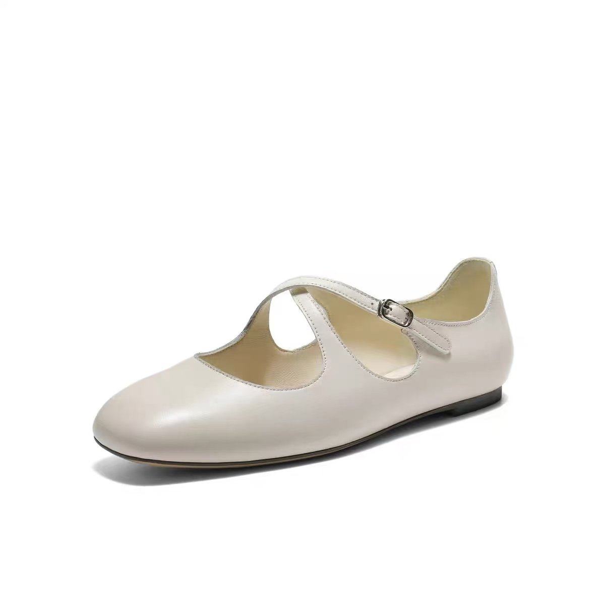 专柜正品百丽玛丽珍鞋浅口2026春款真皮交叉带单鞋女H8009AQ6,淘宝优惠券,粉丝福利购,淘宝优惠卷