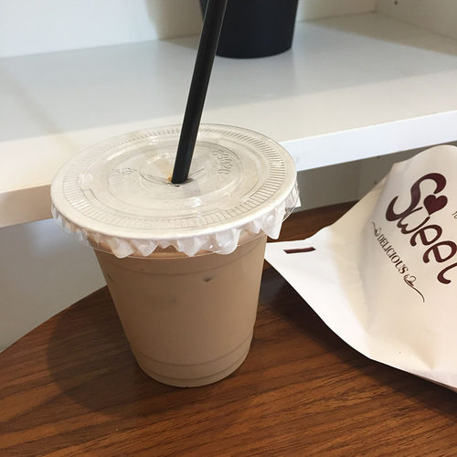韩式咖啡厅INS风花边防漏纸咖啡奶茶杯口密封纸杯盖防漏装饰纸 - 图1