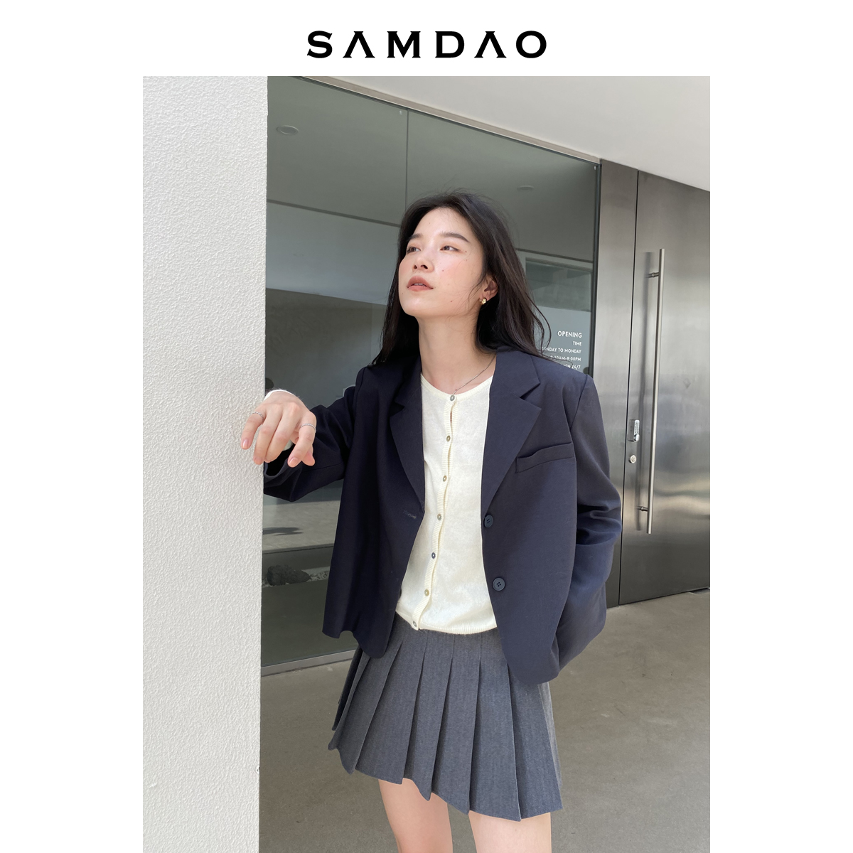 SAMDAO 高质感百褶裙带安全裤防走光a字裙高腰梨形显瘦小个子半裙