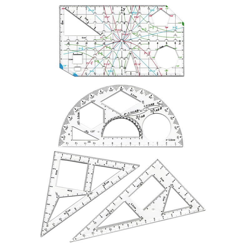 数学推演尺子初中生专用函数几何多功能带根号的四方套装对数万能-图3