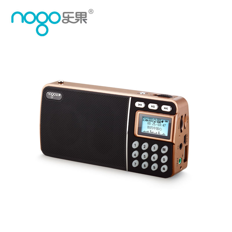nogo旗舰店乐果R908迷你小音响老人收音机新款广播fm半导体便携式插卡音箱随身听散步机mp3音乐播放器录音机充电U盘外放1
