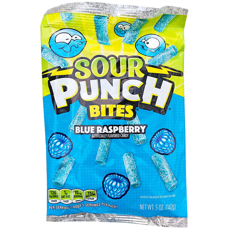 酸趣牌什锦味软糖酸味糖条块耐嚼果味酸糖SOUR PUNCH BITES CANDY - 图0