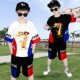 Boys summer short-sleeved suit sports