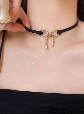 脖子铃铛choker圣诞节丝带红色