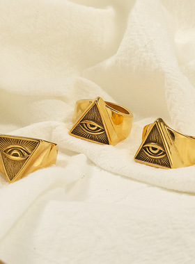 光明会全视之眼钛钢冷门戒指