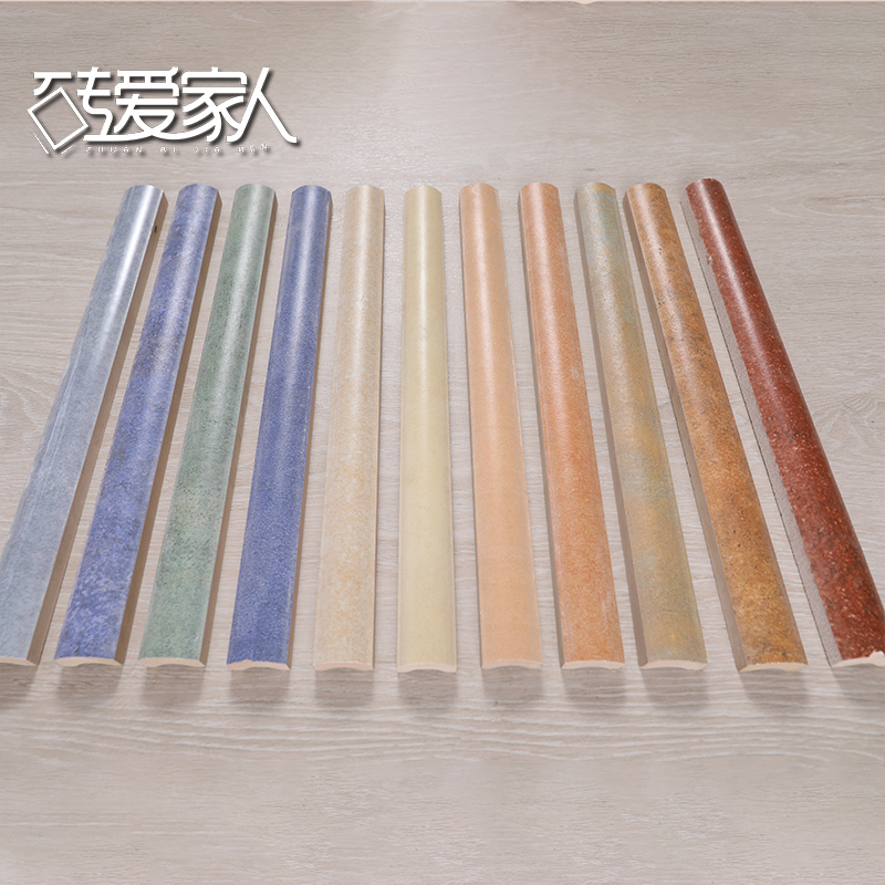 黄黑白蓝色腰鼓线陶管小压条欧姆股线300x25x50墙面哑光瓷砖配件 - 图1