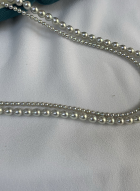 真多麻色3-6毫米akoya珍珠双层叠戴女轻奢高级感气质附GRC大证