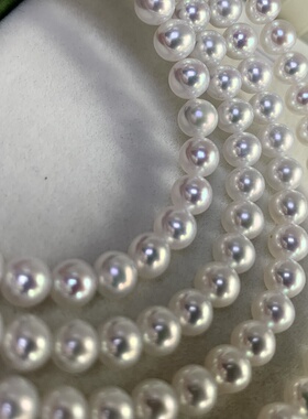 行走的小灯泡5-6mm极光冷白淡水珍珠项链无瑕基本圆