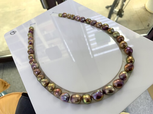 天然色炫彩巴洛克淡水珍珠项链9-11mm