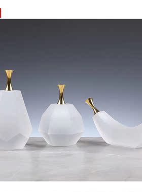 透明水晶水果摆件现代磨砂摆设