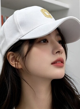 半硬顶复古棒球帽女夏显脸小