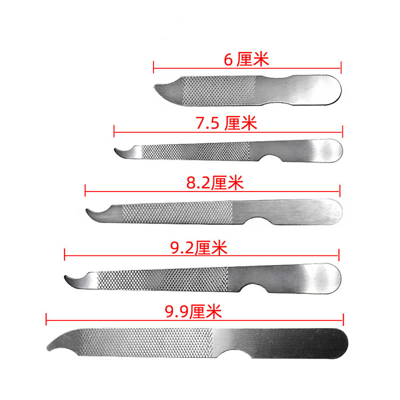 不锈钢粗牙双面锉美容化妆锉指甲锉手指甲勾头片锉薄片美甲工具锉