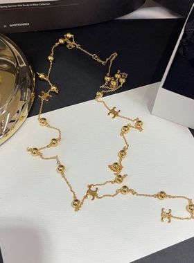 简约欧美长款锁骨链凯旋门轻奢小众设计长款金色项链百搭时髦配饰