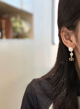 独特个性设计感金属珍珠钻项链锁骨链项链女颈链 可调节长短